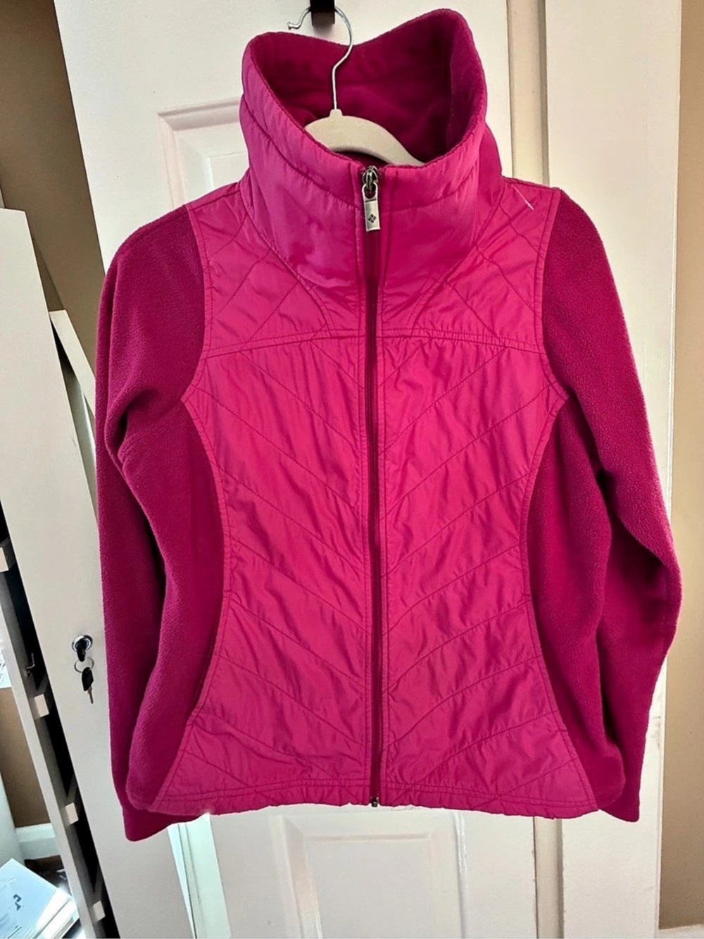 Columbia Quilted Fleece Jacket in Pink